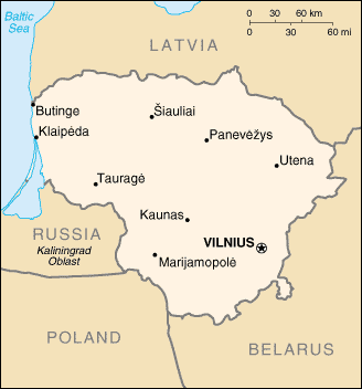 Map of Lithuania